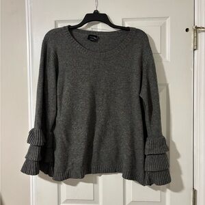 Cliche Charcoal Ruffle Sleeve Top
